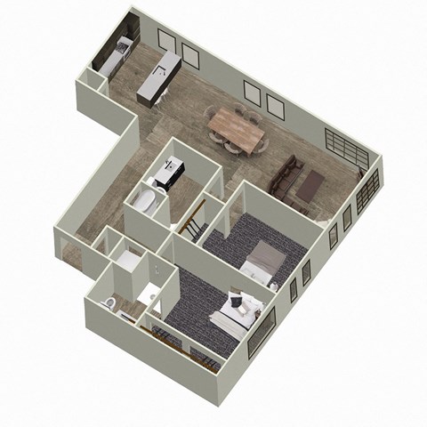 Floor plan for 2 beds, 2 baths, 926 sqft